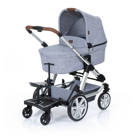 ABC Design Kiddie Ride On 2 Pedal ABC Design Wheelie Board Black Universal Suitable for Standard Pushchairs and Buggies Roller Board for Buggies up to 20 kg