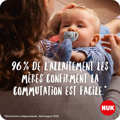 NUK Star Night & Day Baby Schnuller | 0-6 Monate | im Dunkeln leuchtend | BPA-freies Silikon | Koala blau | 2 Stück