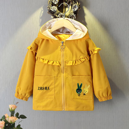 Amur Leopard Kinder Mädchen Übergangsjacke mit Kapuze Frühling Herbst Windjacke Atmungsaktiv Outdoorjacke