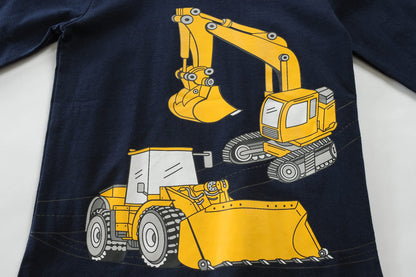 Kinder Jungen Pyjamas Langarm Baumwolle Winter Pyjama Set Feuerwehrauto Dinosaurier Bagger Traktor Zug Zweiteilige Nachtwäsche 1-7 Jahre 92 98 104 110 116 122