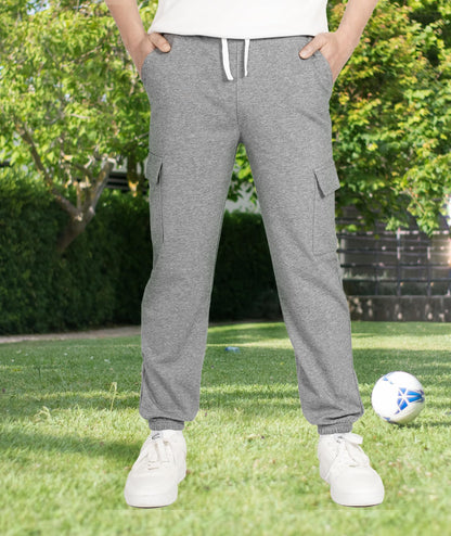 YOUNGSOUL Kinder Jogginghose Jungen Cargo Jogger Hose Sweathose Freizeithose mit Elastischem Bund
