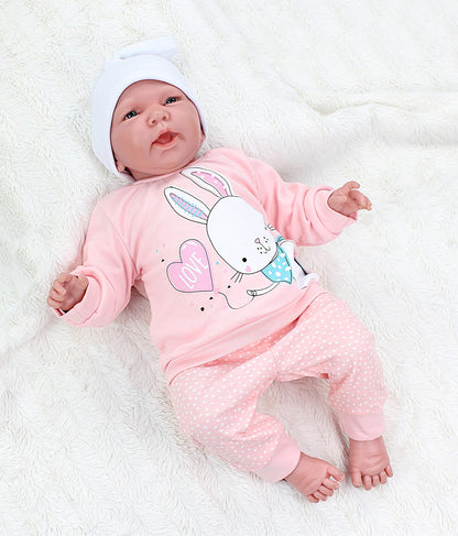 Baby Mädchen Langarm Shirt mit Print Saying Baby Hose Baby Kleidung 2-teiliges Set