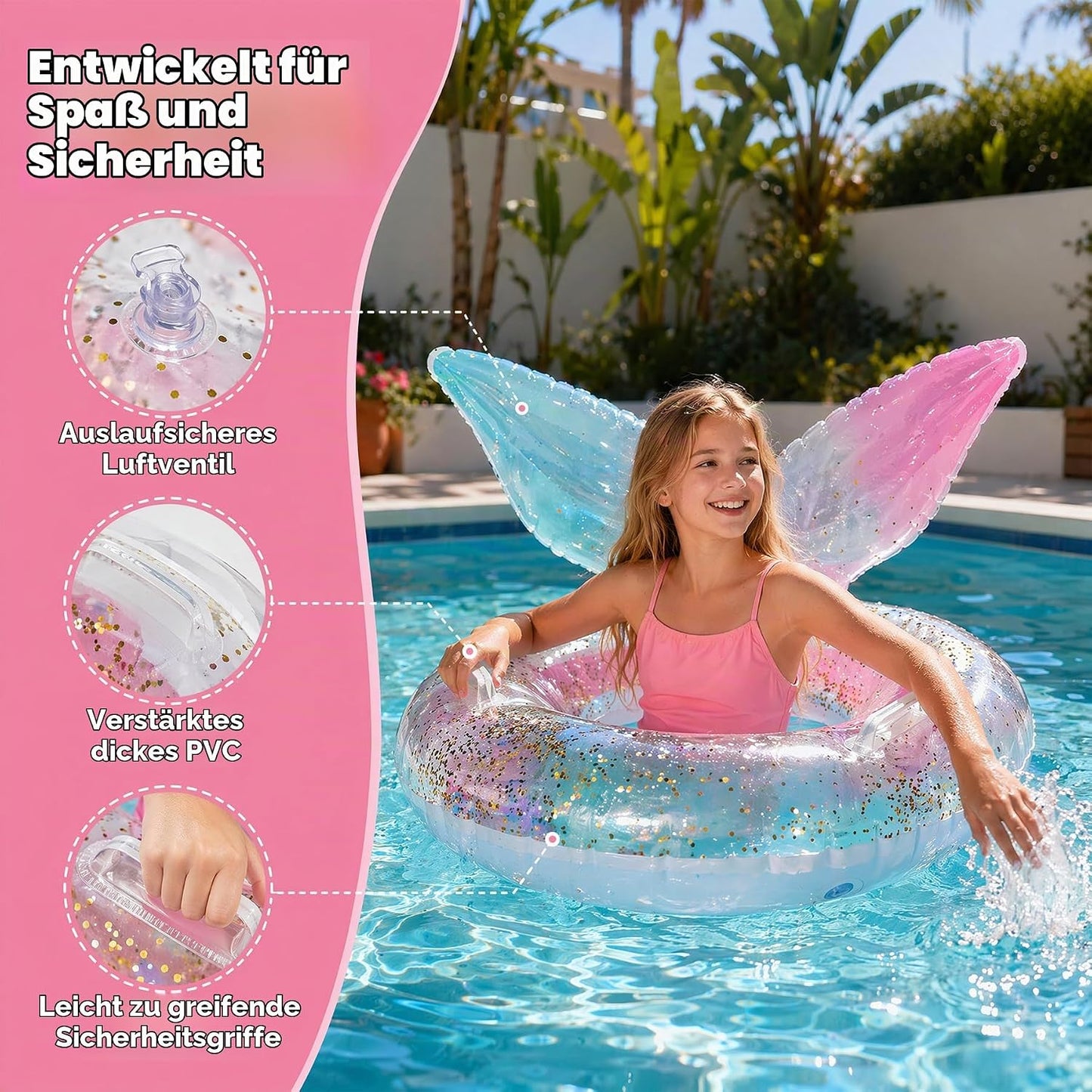 Baby Schwimmring, Baby Schwimmen Ring, Schwimmhilfe mit Schwimmsitz, Schwimmreifen für Kleinkind von 6 Monate bis 48 Monate, Schwimmlernhilfe für Mädchen und Jungs