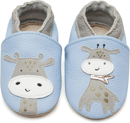 IceUnicorn Babyschuhe Krabbelschuhe aus weichem Leder für Jungen und Mädchen – Rutschfeste Lauflernschuhe für Kleinkinder