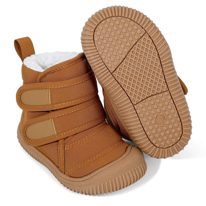 MASOCIO Winter Shoes Baby Boots Boys Girls Toddler Winter Boots Plush Flat Rubber Non-Slip Size 19-27 EU