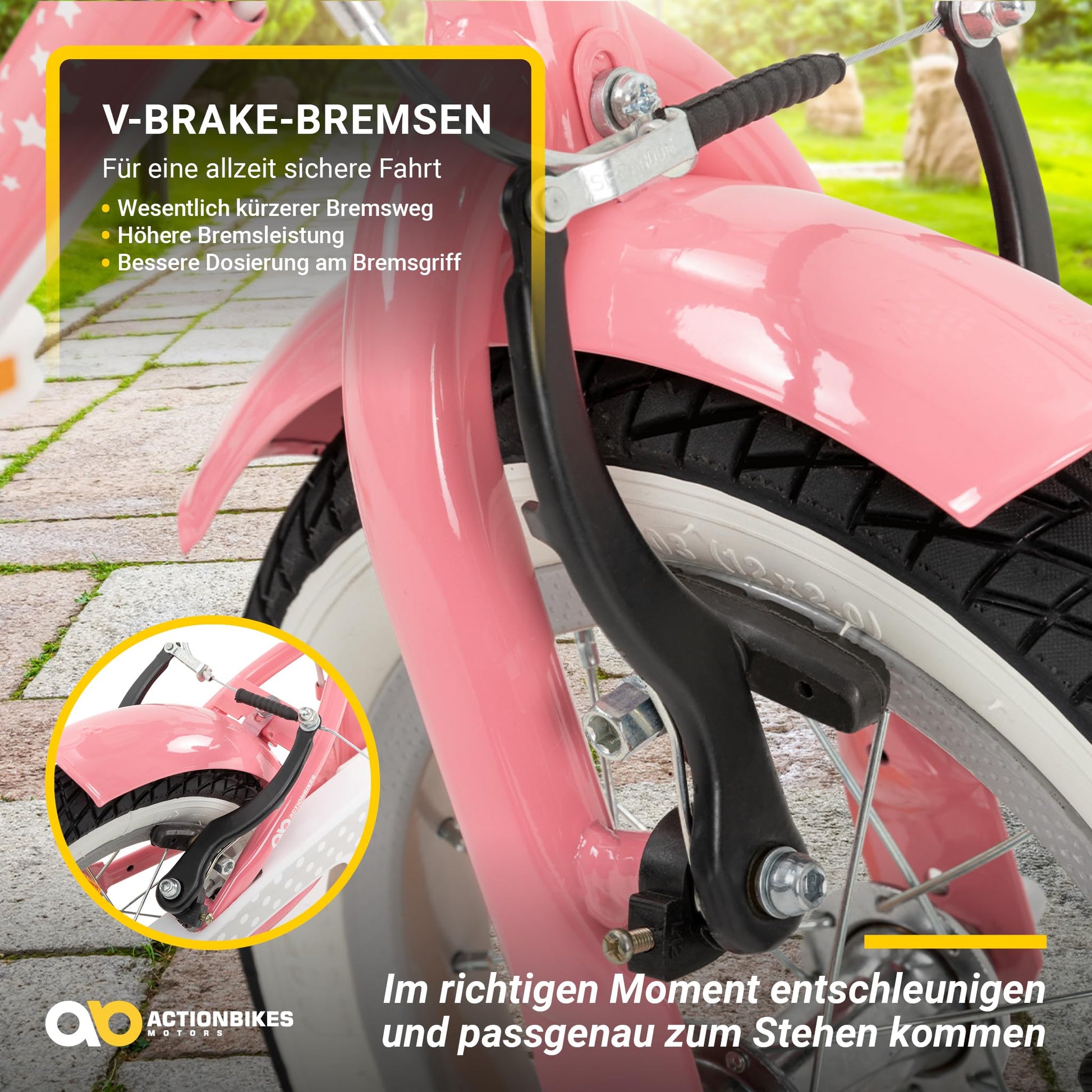 Actionbikes Kinderfahrrad Starlight | 12 16 20 Zoll - V-Brake Bremsen - Fahrrad für Kinder von 2-9 Jahren - Schutzblech v. / h - Kinder Fahrrad für Mädchen & Jungen - Fahrräder - Bicycle - Kinderrad - Meloni2