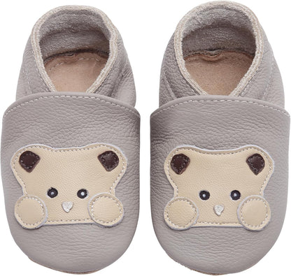 IceUnicorn Babyschuhe Krabbelschuhe aus weichem Leder für Jungen und Mädchen – Rutschfeste Lauflernschuhe für Kleinkinder