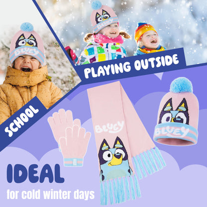 BlueY Girls' Winter Hat, Scarf and Glove Set - Children's Gifts
