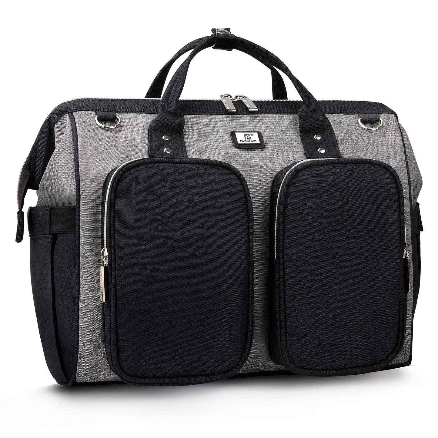 Wickeltasche mit wasserdicher Wickelunterlage und 2 Kinderwagen Haken verstellbare Schultergurt multifunktionale Umhängetasche Reisetasche für Unterwegs