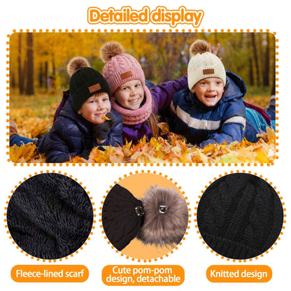 3-in-1 Children's Winter Hat Scarf Gloves Set