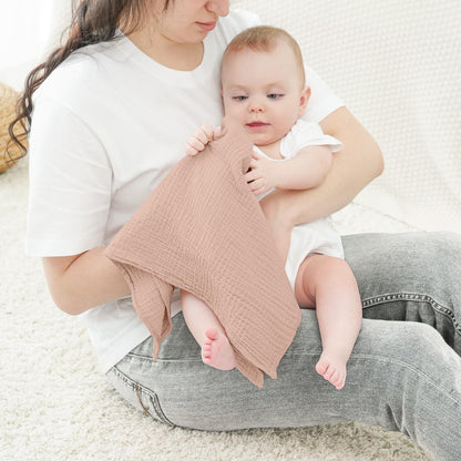 Bearmoss Moltontücher Baby 100% Baumwolle Weiche Spucktücher Baby,Atmungsaktiv und Extrem Saugfähig Musselin Tuch für Saugstark Mulltücher 4er 60x60cm (Brauner Druck)