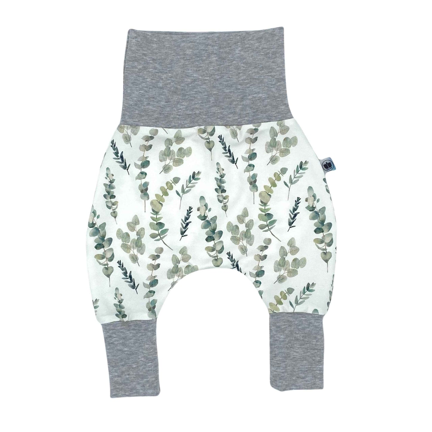 Baby Baggy Trousers, Girls' Handmade Cotton Jersey Grow Trousers, Sizes 50-74, 68-86, 92-104 (Wild Flowers, 50-74)