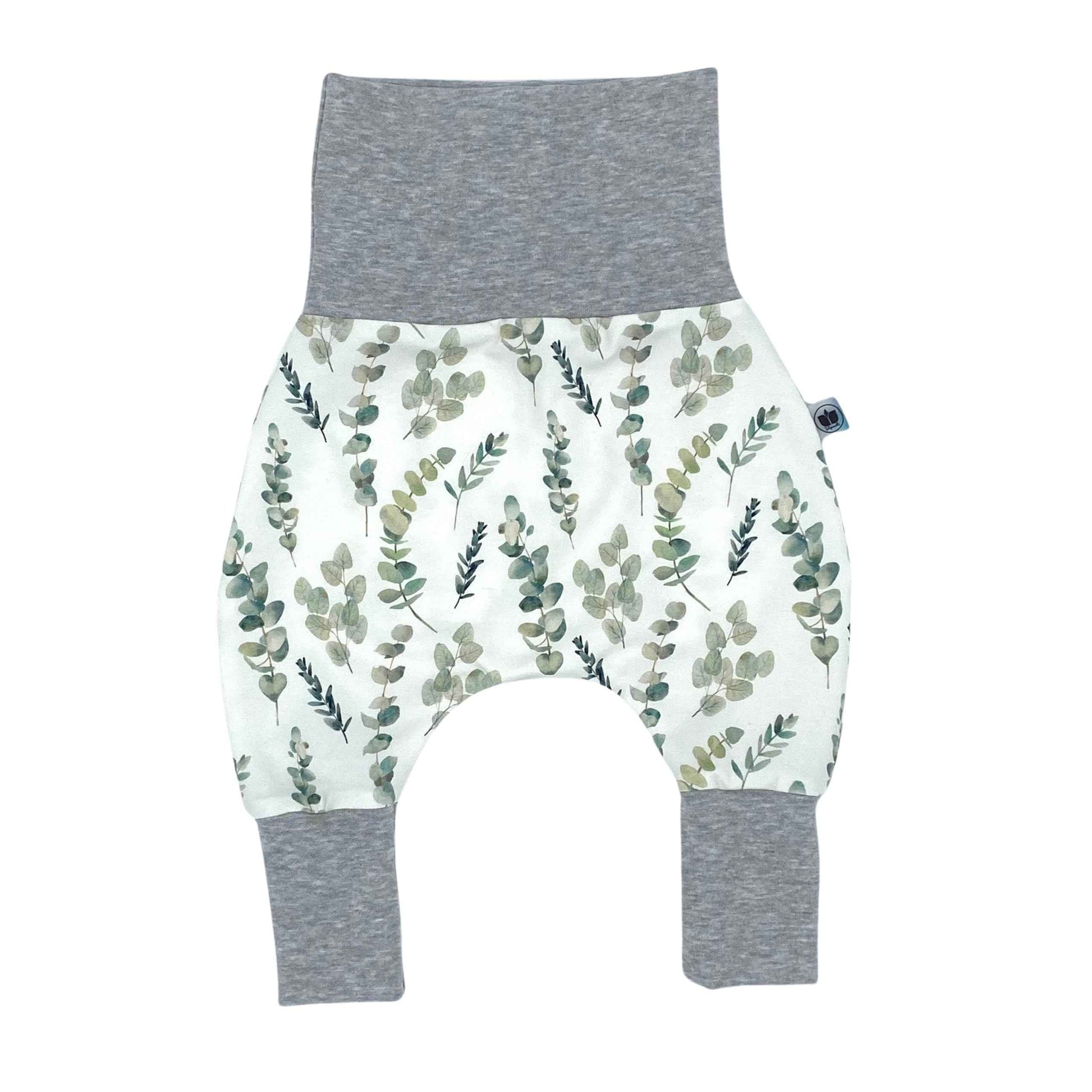 Baby Baggy Trousers, Girls' Handmade Cotton Jersey Grow Trousers, Sizes 50-74, 68-86, 92-104 (Wild Flowers, 50-74)