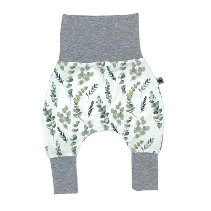 Baby Baggy Trousers, Girls' Handmade Cotton Jersey Grow Trousers, Sizes 50-74, 68-86, 92-104 (Wild Flowers, 50-74)