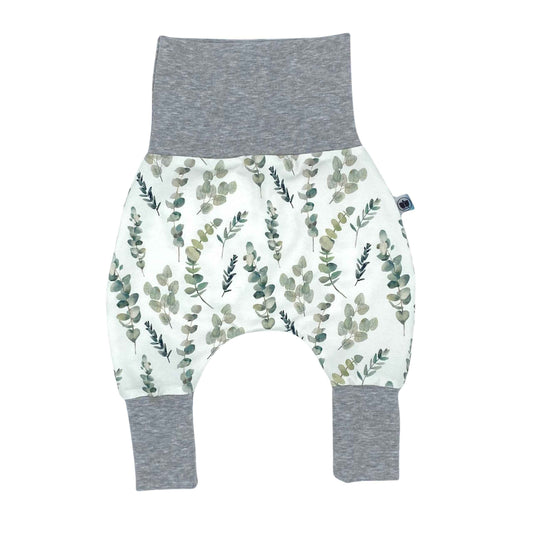 Baby Baggy Trousers, Girls' Handmade Cotton Jersey Grow Trousers, Sizes 50-74, 68-86, 92-104 (Wild Flowers, 50-74)