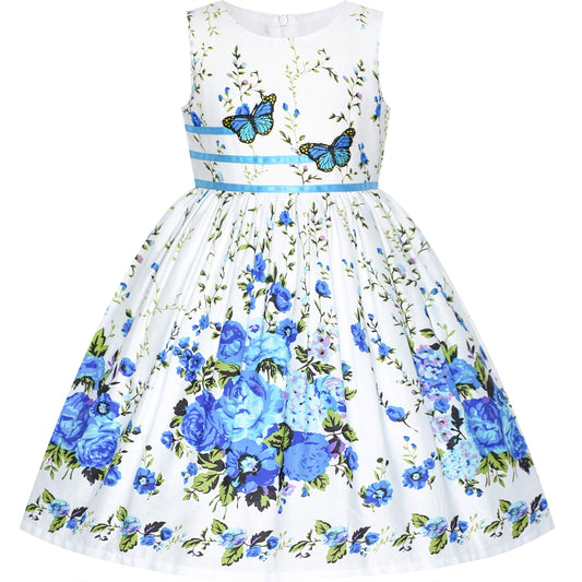 Sunny Fashion Mädchen Kleid Lila Rose Doppelklicken Krawatte Party Kids Trägerkleid Gr. 98-146