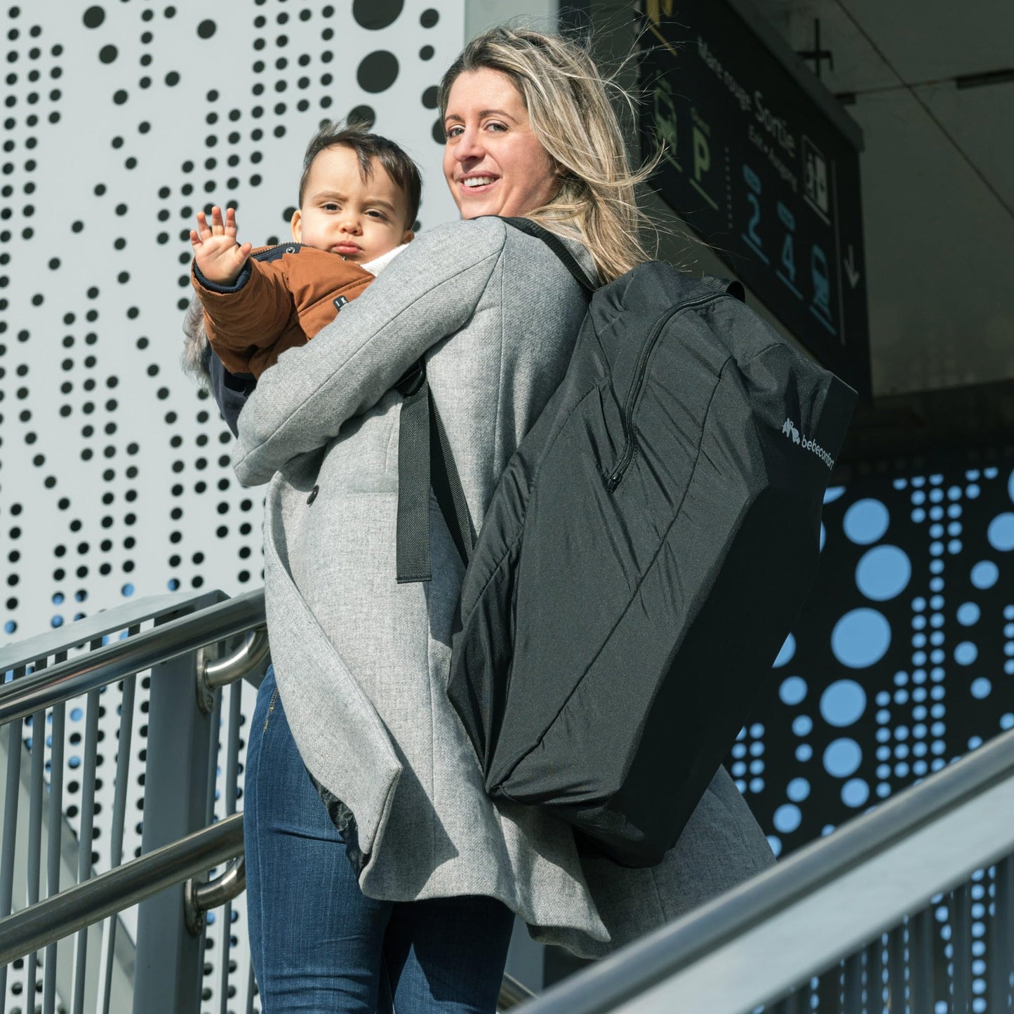 Bebeconfort Buggy Teeny 3D Ultra Compact Folding Pushchair with Matching Carry Bag Ideal for Travel or the City Can be Used from Approx. 6 Months to 4 Years Tinted Grey
