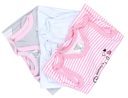 TupTam Baby Mädchen Strampler mit Aufdruck Spruch 3er Pack