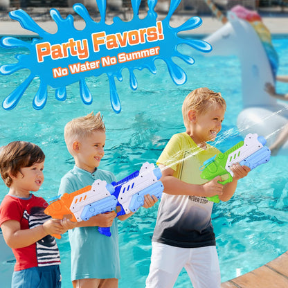 RONSTONE Wasserpistole Kinder 4 Stück - Wasserpistolen mit 9 Meter großer Reichweite und 300ML Wasserkapazität - Sommer Schwimmbad Pool Strand Wasserschlacht Wasserspritzpistole Spielzeug