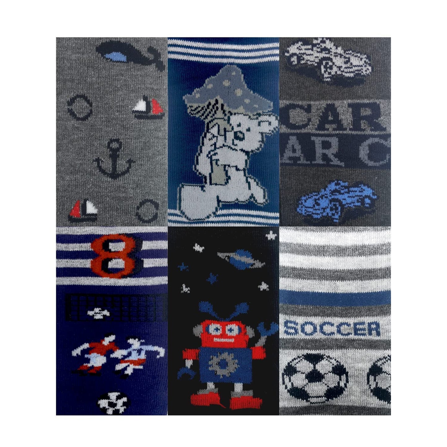 MRCC Pack of 6 boys children's knitted tights baby tights fine knitted cotton 12999