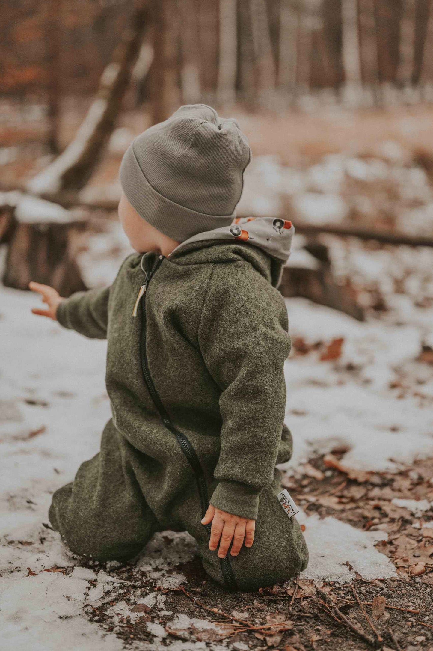 Fuchs & Kiwi Walkoverall Baby Boys - Natural Virgin Wool & Jersey Lining - Oeko-Tex, Skin-Friendly - Handmade in Berlin - Wool Walk Overall Baby & Toddler - Winter & Autumn