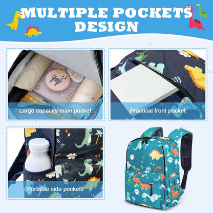 Kinderrucksack Jungen, Mini-Dinosaurier-Rucksack, Kindergarten Schulrucksäcke, Kleinkind Schultasche für Kinder, Jungen, Mädchen, Kleinkind
