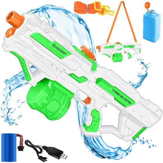 KESSER® Wasserpistole Elektrisch mit Akku Spritzpistolen 1000 ml große Wasserspritzpistole für Kinder und Erwachsene, 8m Reichweite, Wasserspielzeug inkl. Akku, Ladekabel & Extra-Tank Rot/Schwarz