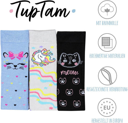 TupTam Mädchen Kniesocken, gemustert, 3er-Pack