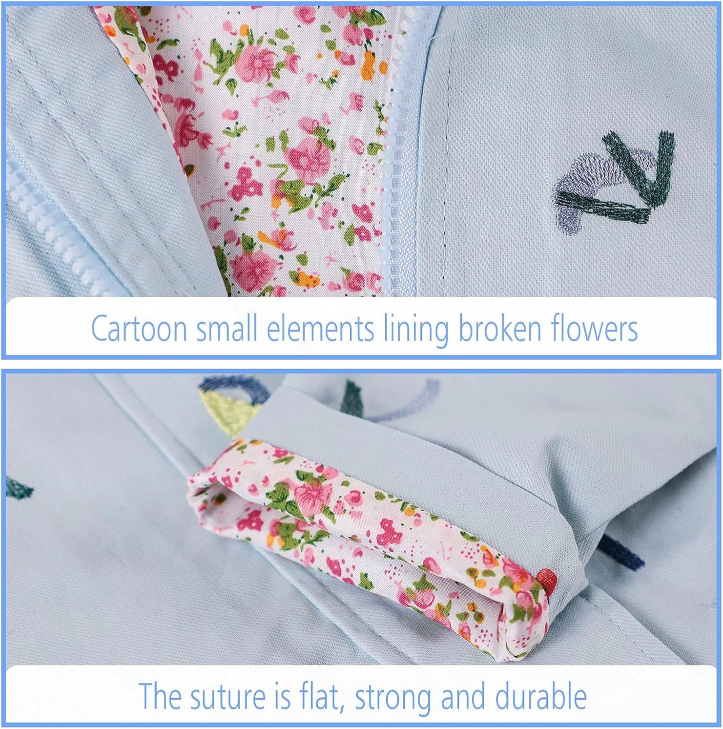 SXSHUN Girls' Windbreaker Jacket with Hood and Floral Embroidery, Hooded Trench Coat