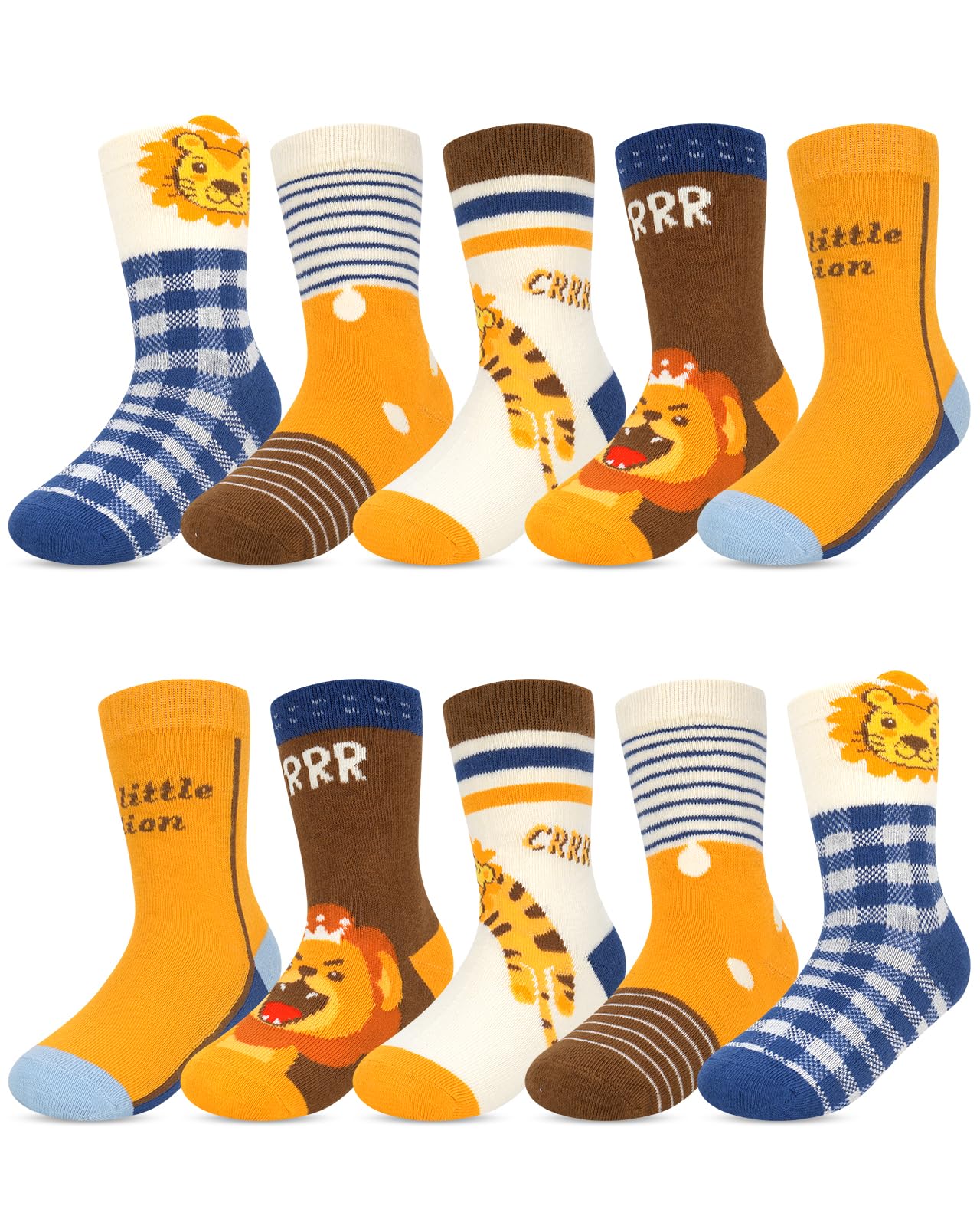 Kyopp 10 Paar Socken Kinder Mädchen und Jungen Funny Socken Lustig Animals Cotton Socken Crew Socks Winter/Sommer