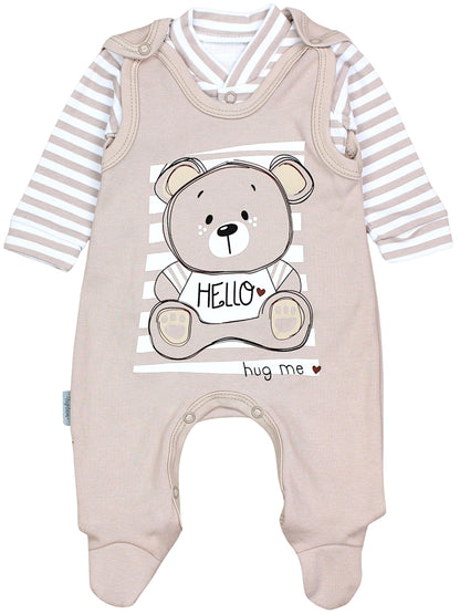 TupTam Baby Mädchen Jungen Strampler mit Langarmshirt Aufdruck Spruch 2 teilig