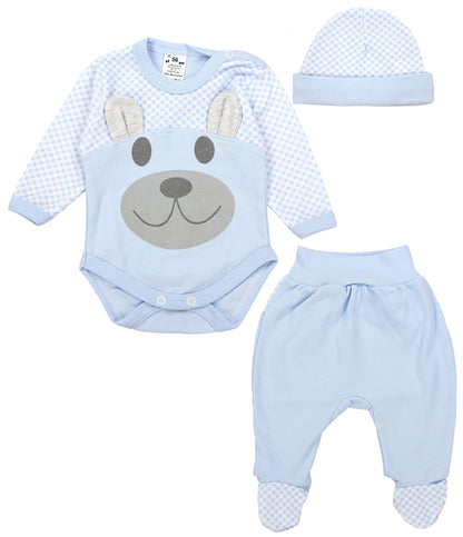 TupTam Baby Clothes Set Body Romper Hat Teddy Bear