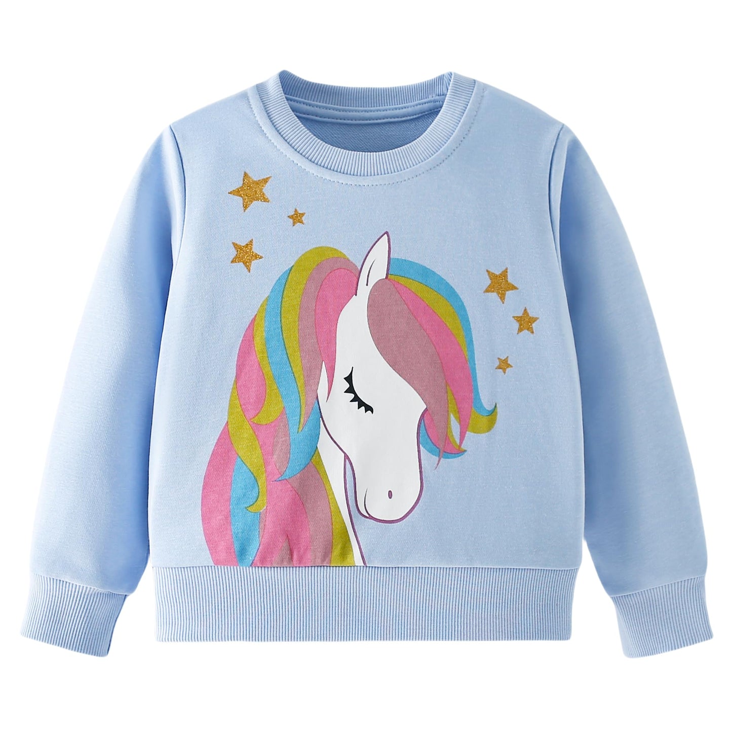 Codkkre Girls' Sweatshirt for Children Cute Cartoon Sweater Girls Long Sleeve Cotton Shirts Age 2-10 Years