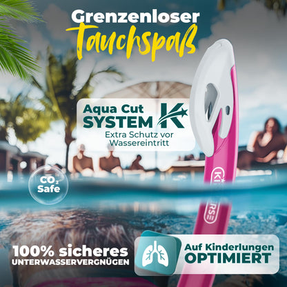 KIDVERSE Schnorchelset Kinder - Taucherbrille mit Schnorchel - Panorama Taucherbrille mit Nase - Kindertaucherbrille Alternative Schnorchelmaske