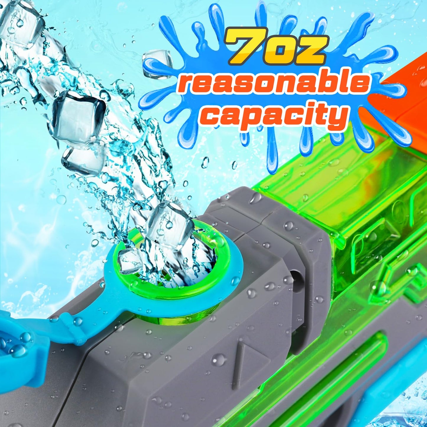 Quanquer Wasserpistole für Kinder Erwachsene Spritzpistolen Reichweite 7 Meter 200ml Wassertank Wasserpistolen Klein asserpistole für Spielzeug im Freien Strandpool Water Gun-Boxed
