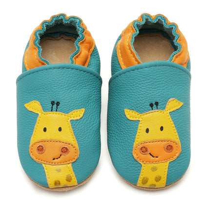 HMIYA Weiche Leder Krabbelschuhe Babyschuhe Lauflernschuhe mit Wildledersohlen für Jungen und Mädchen 0-6 Monate 6-12 Monate 12-18 Monate 18-24 Monate