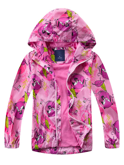 YOUNGSOUL Girls Rain Jacket Wind and Waterproof Transition Jacket 