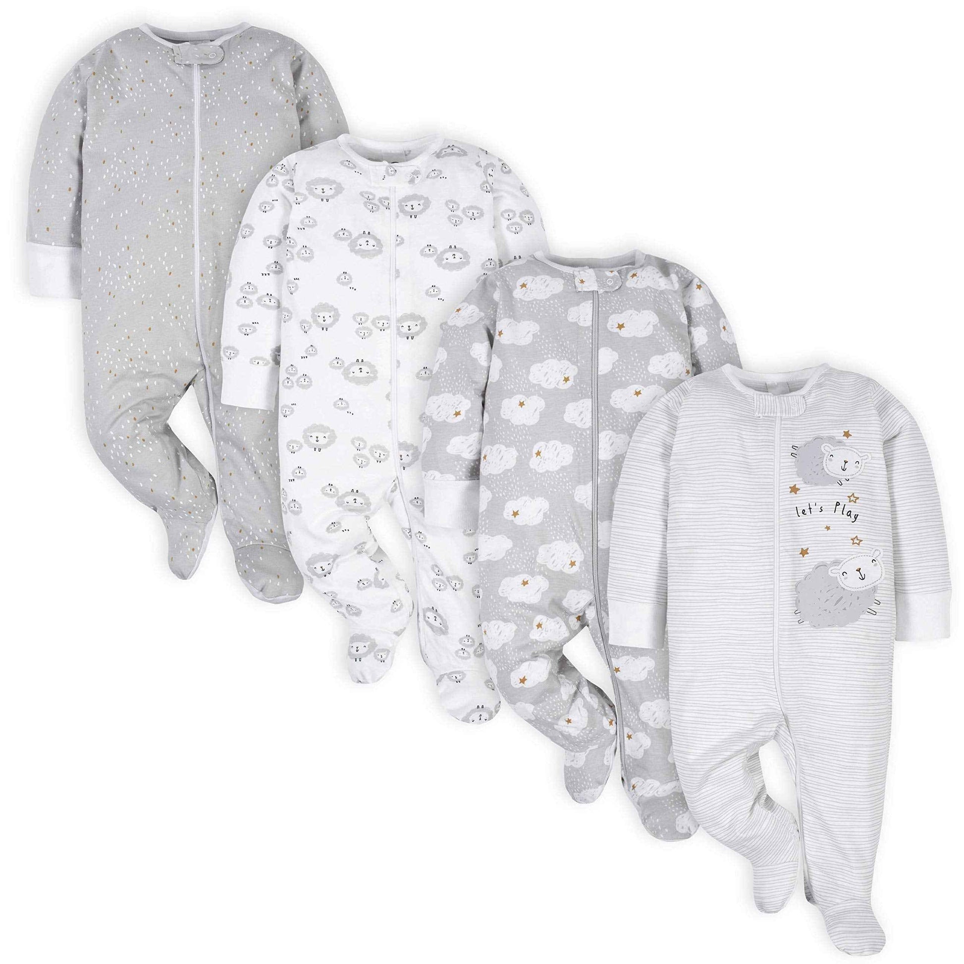 Gerber Unisex Baby 4 Pack Sleep 'N Play Footie Brisuren (4er Pack)