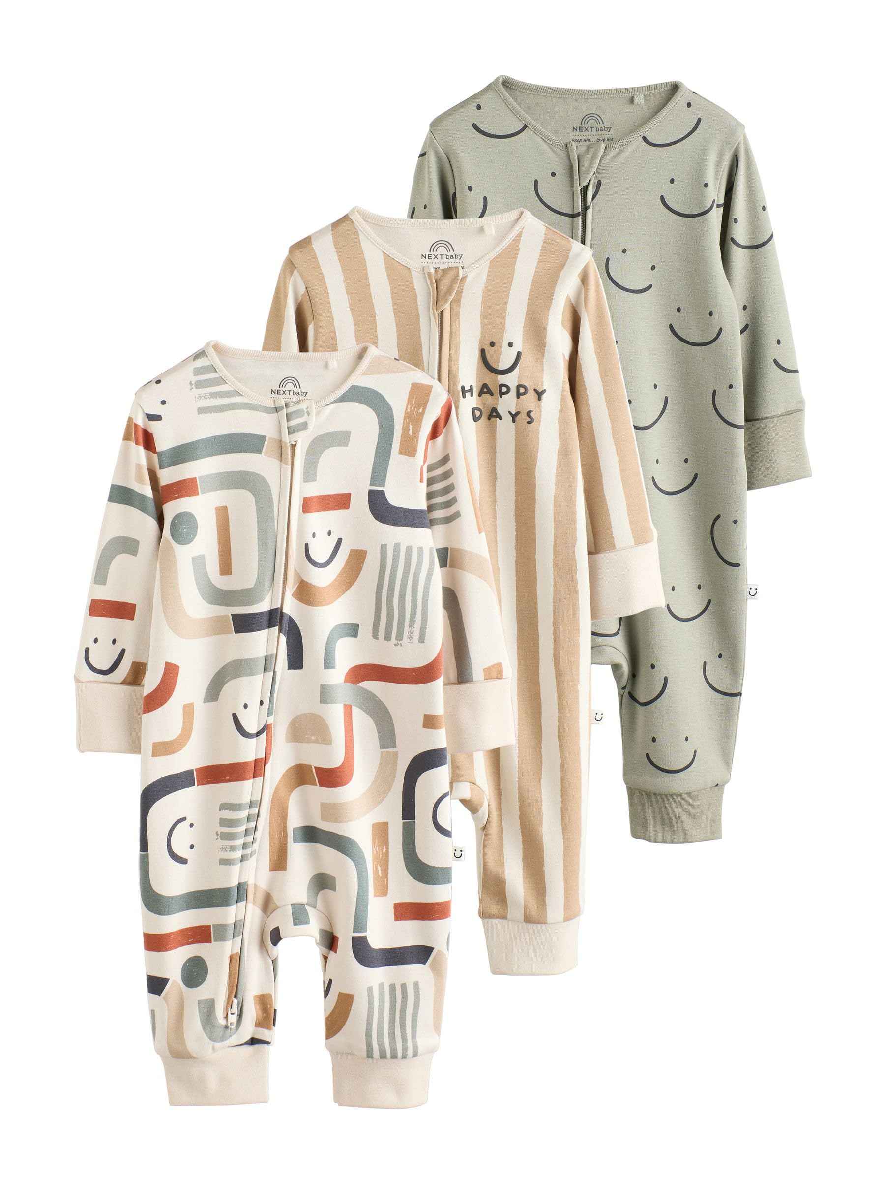 NEXT Baby Jungen Schlafanzüge mit Bärenmotiv, 3er-Pack