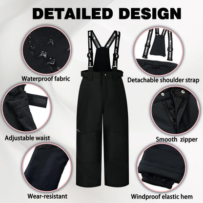 SMONTY SNOWER Boys' Snowsuit with Removable Hood, Ski Suit, Extra Warm, Winter Suit