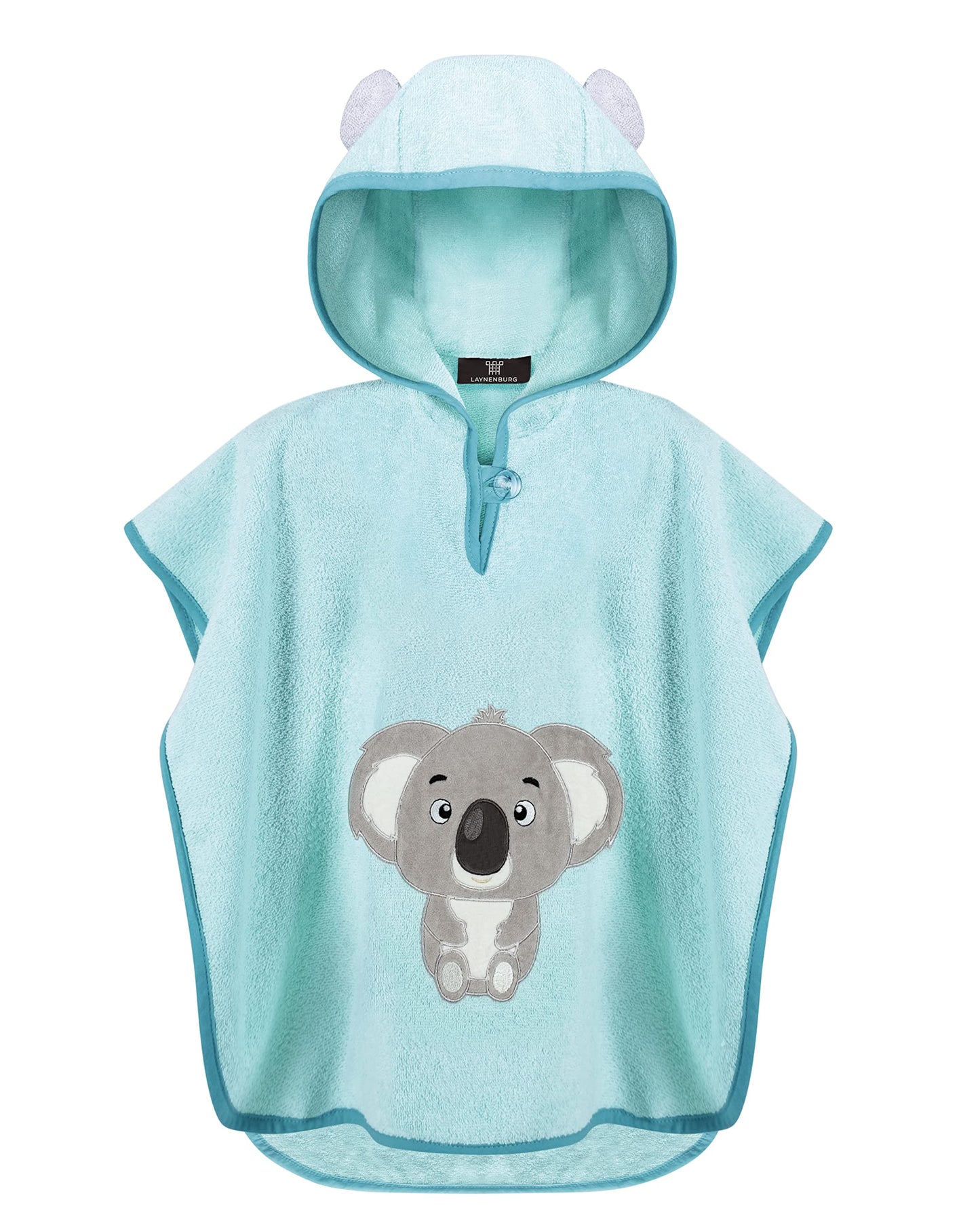 LAYNENBURG Premium Badeponcho Kinder mit Kapuze - 100% Baumwolle - OEKO TEX - Baby Jungen Mädchen Handtuch Poncho Frottee
