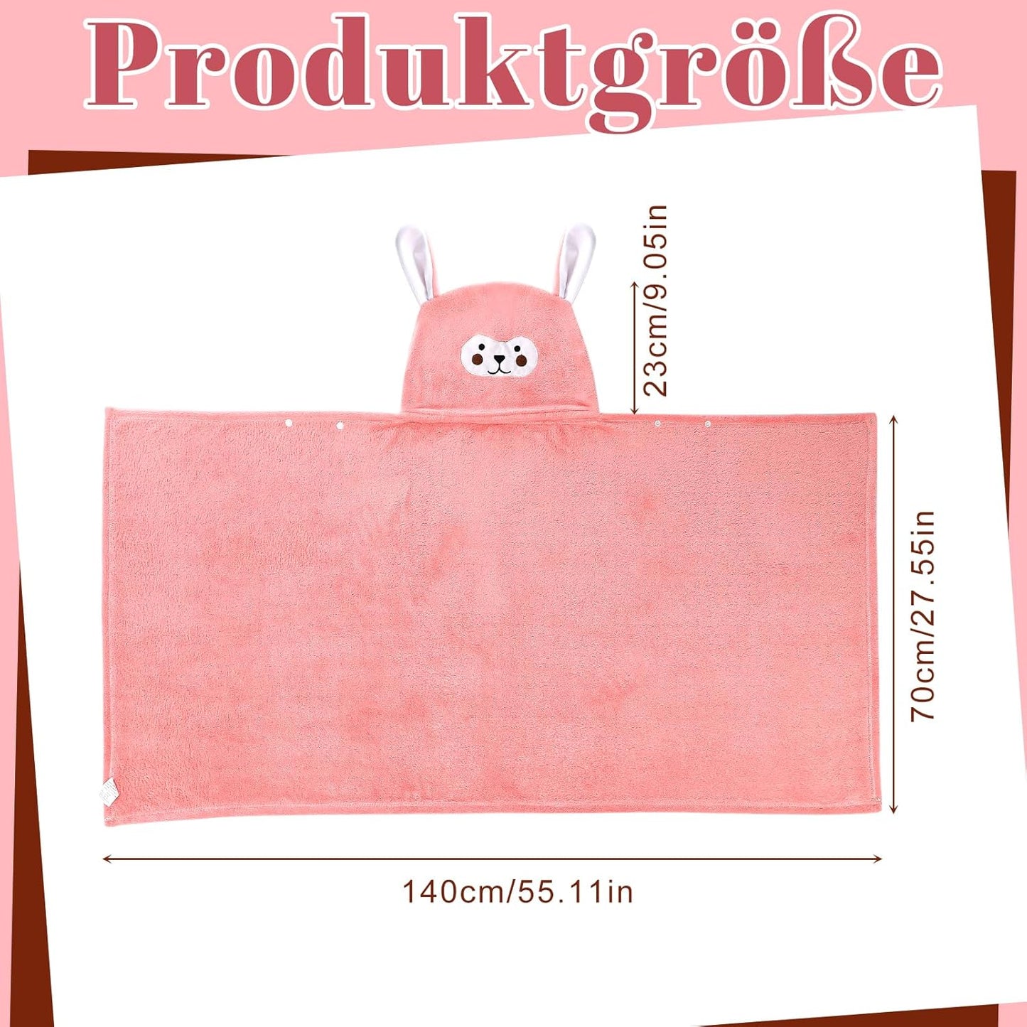 Kaisibum Baby Handtücher Kapuze,70X140 cm Babyhandtuch Mit Kapuze,Babybadetücher Korallenvlies Kinderhandtüch Badehandtüch Handtücher für Babybaden