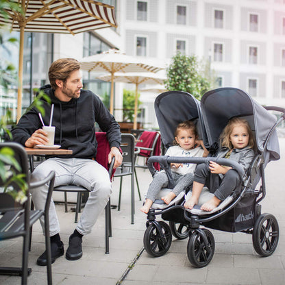 Hauck Roadster Duo SLX Sibling/Twin Pushchair for Babies and Toddlers - Side by Side - Can be used from Birth (with Carry Case) - Slim and Quick Folding