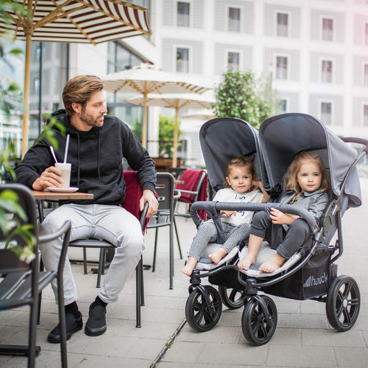 Hauck Roadster Duo SLX Sibling/Twin Pushchair for Babies and Toddlers - Side by Side - Can be used from Birth (with Carry Case) - Slim and Quick Folding