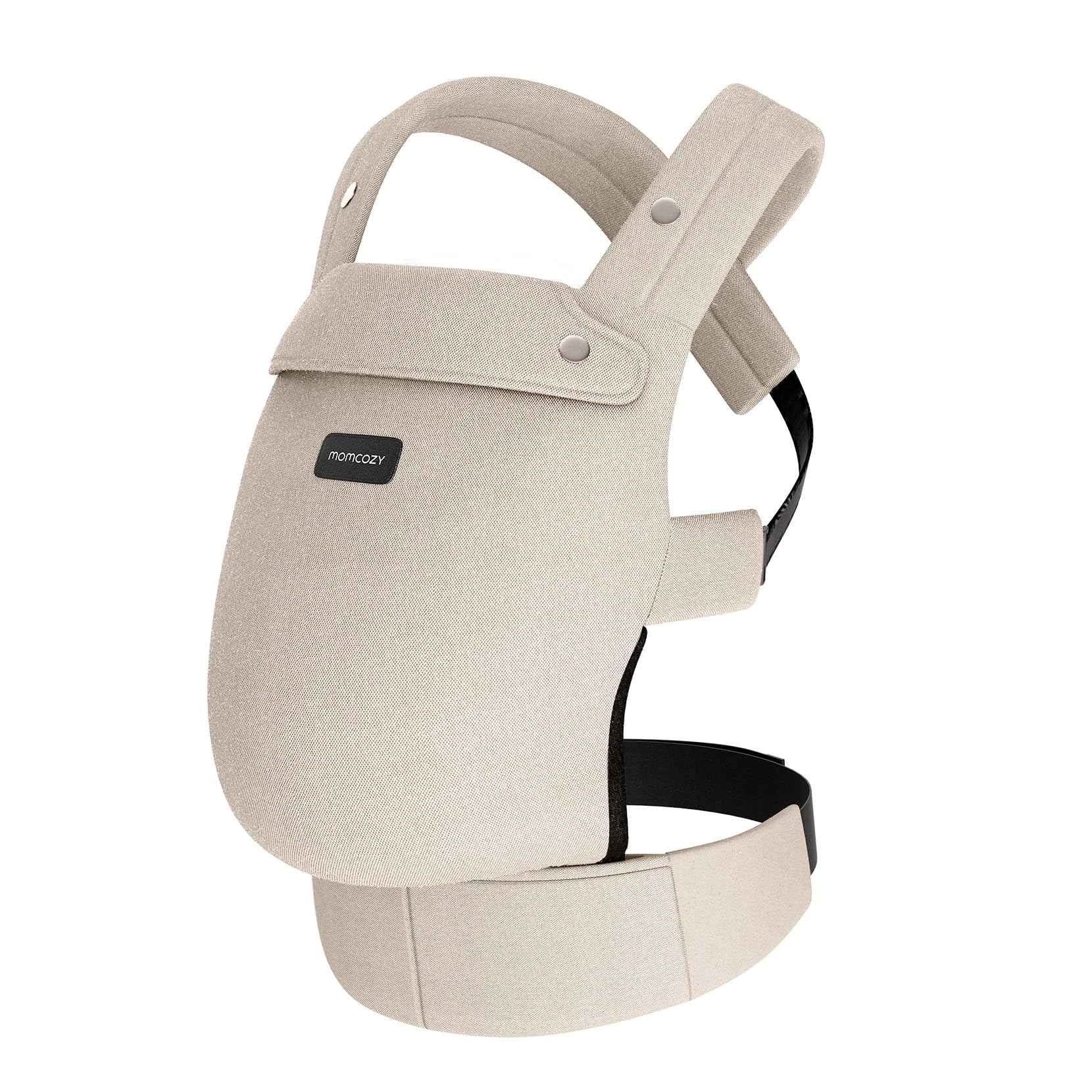 Momcozy Babytrage aus 100% Baumwolle – Baby Carrier für Kleinkind (3-24 Monate, 3,2-20 kg) · Ergonomische M-Position · X-Rücken · Taillengurt 64-127cm, Khaki
