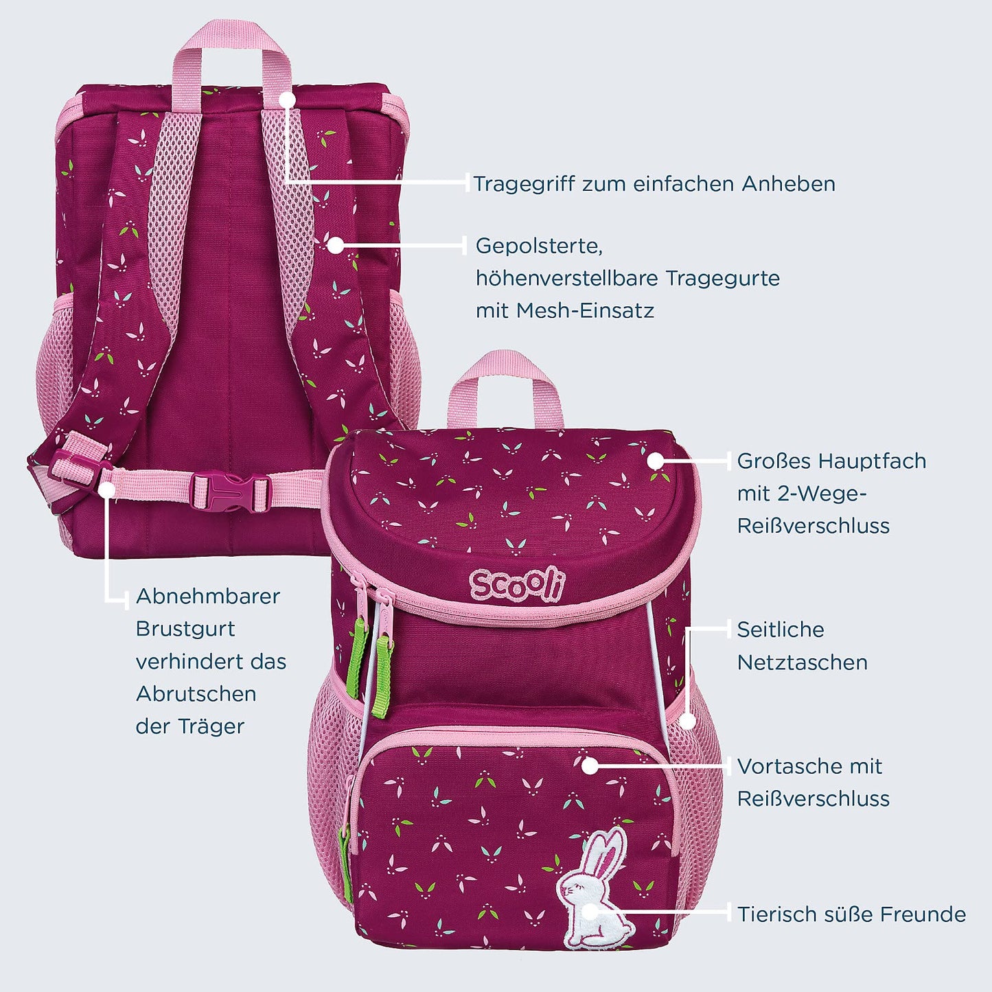 Scooli – Mini Me Kindergarten Rucksack – leichter Kinderrucksack – Vorschulrucksack – gepolsterte Träger