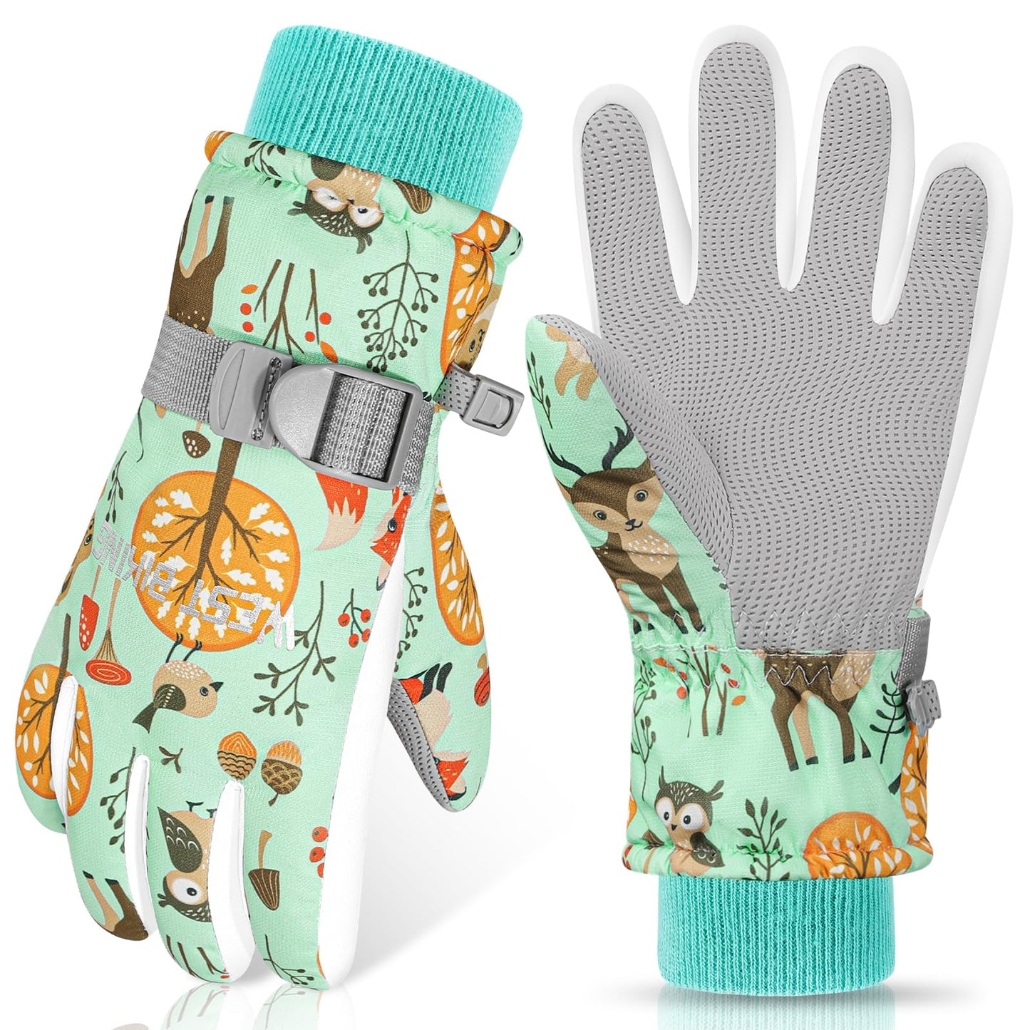 CYCLESPEED Kinder Winddicht Winterhandschuhe Warm Skihandschuhe Wasserdicht für 4-12 Jahre Mädchen Jungen Fahrradhandschuhe Outdoor Snowboarding