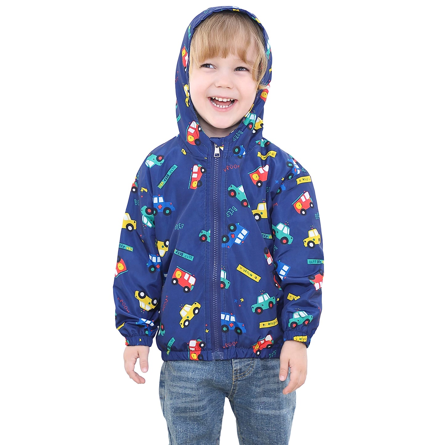 Volunboy Baby Hooded Jackets, Boys Long Sleeve Windproof Coat Cartoon Print Jackets