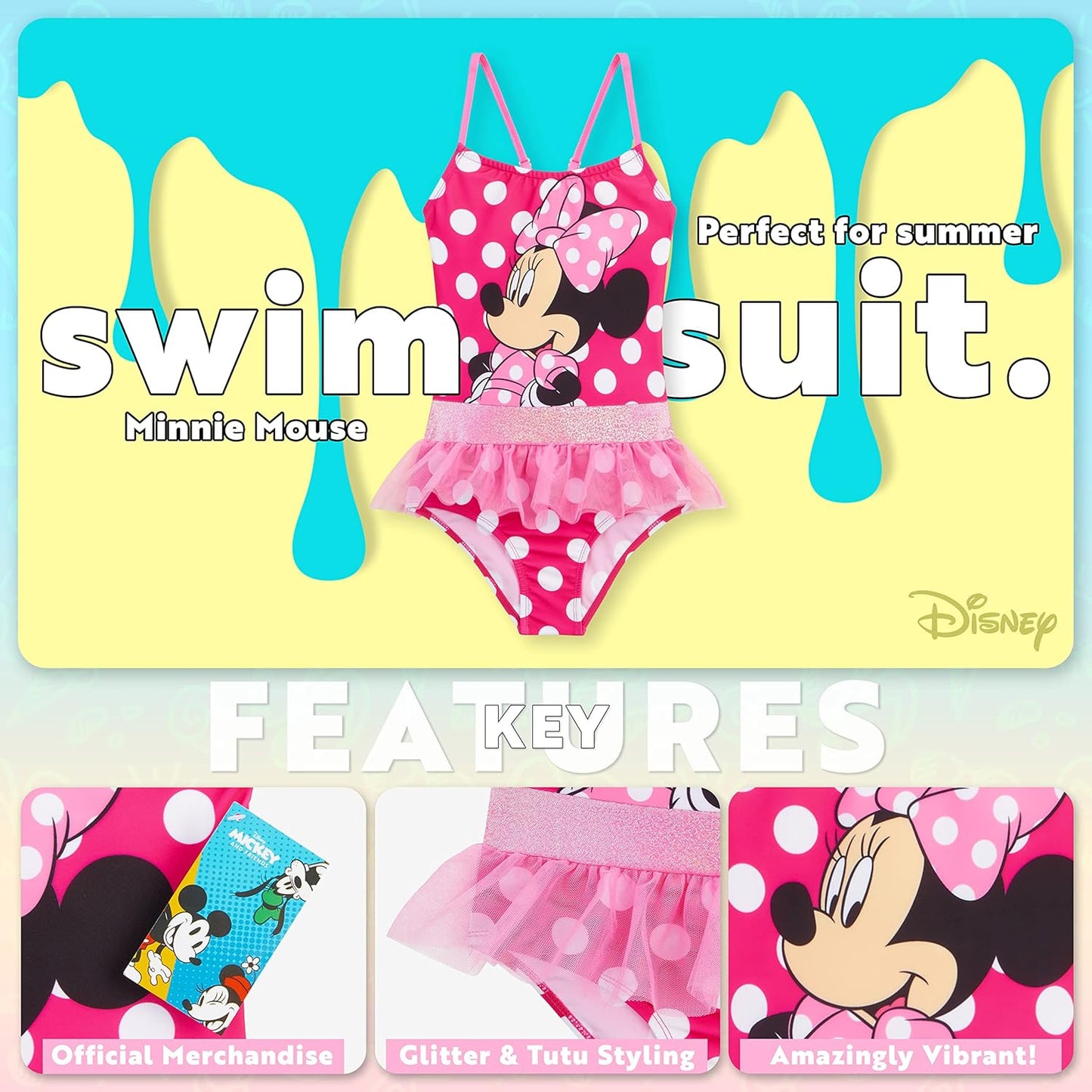Disney Mädchen einteiliger Badeanzug, Bademode, Geschenke für Mädchen