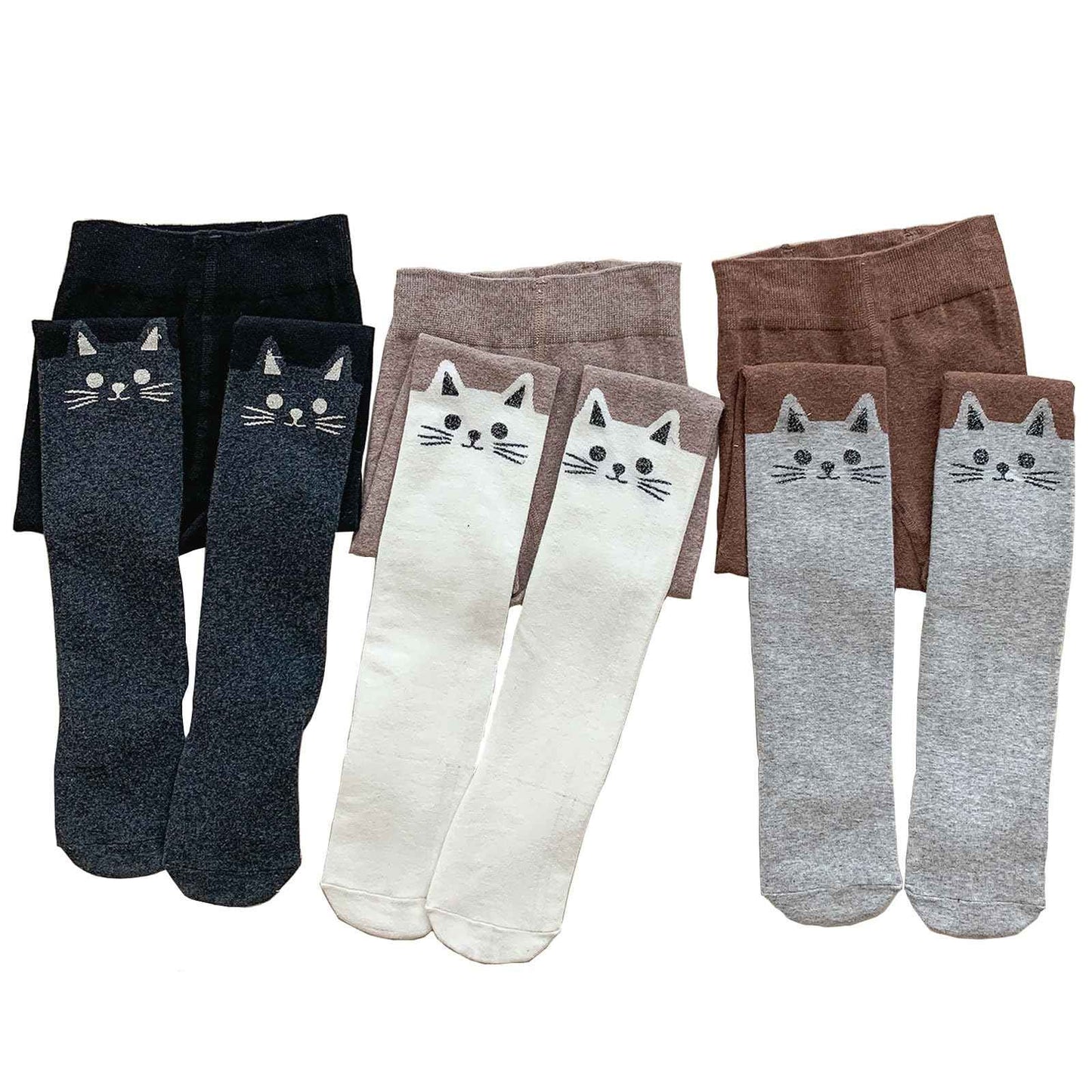 Silkglory Pack of 3 Baby Tights for Girls, Tights for Girls with Cute Glitter Print Pattern, Full Footed Leggings Tights for Newborns Toddlers 2-12 Years